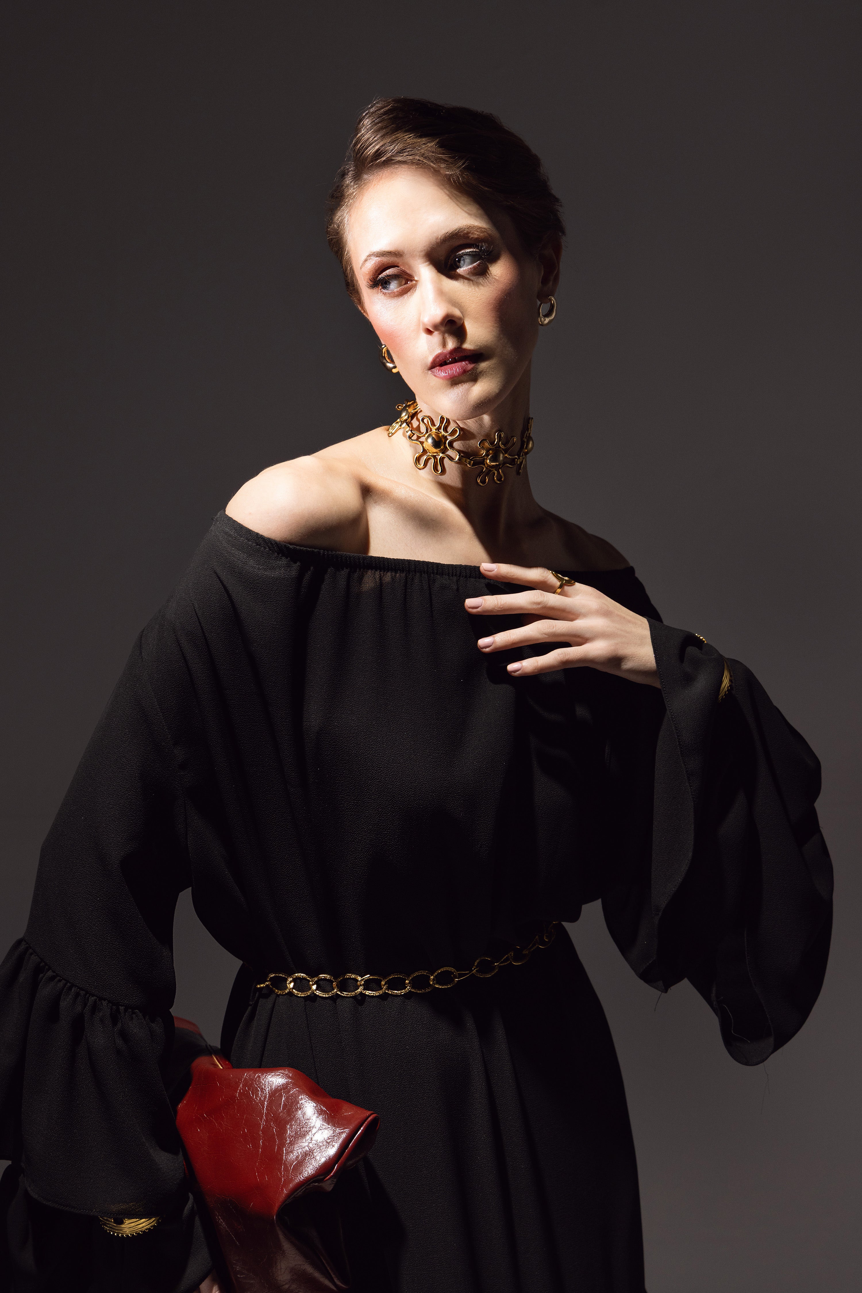 Noir Eclipse Tiered Dress