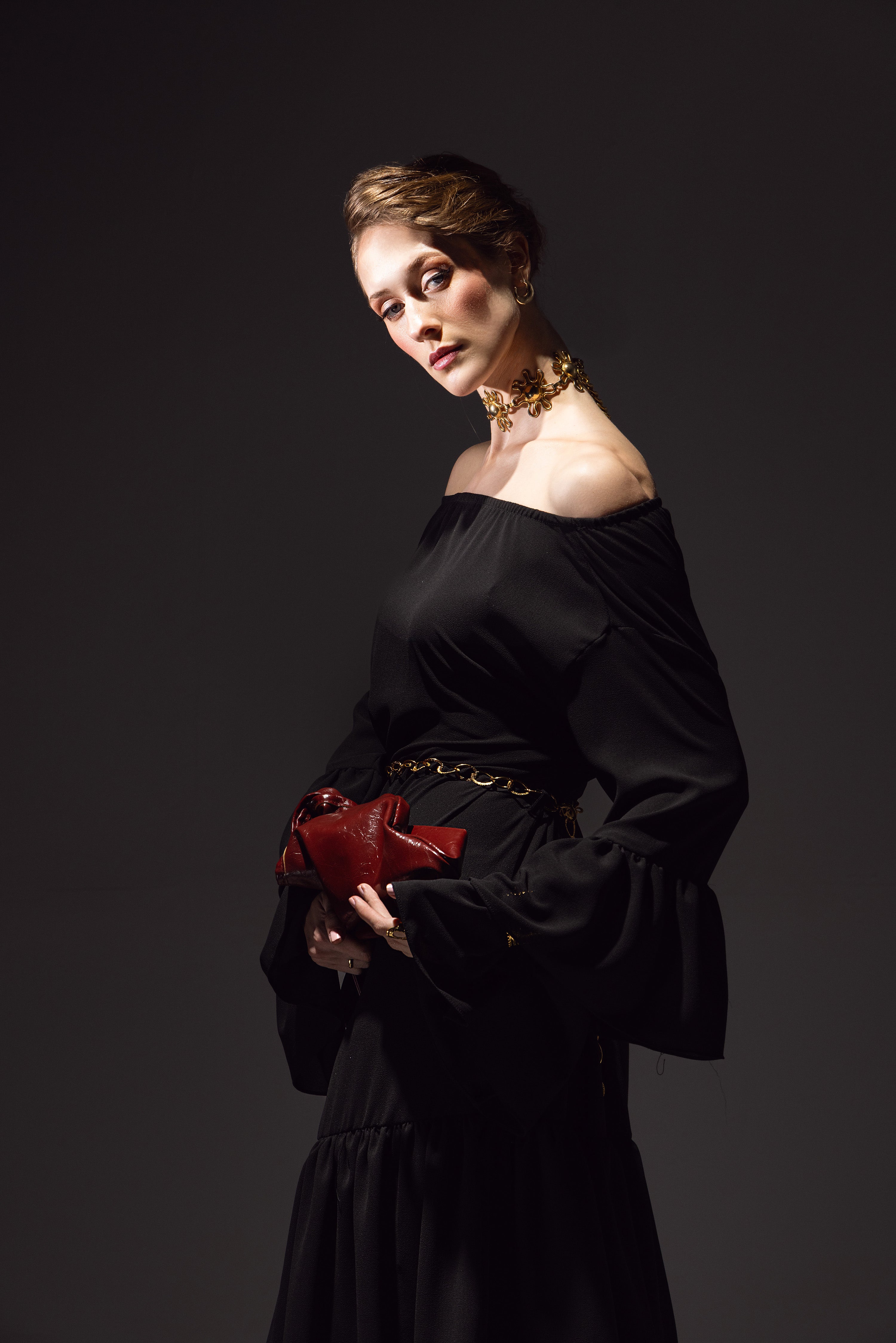 Noir Eclipse Tiered Dress