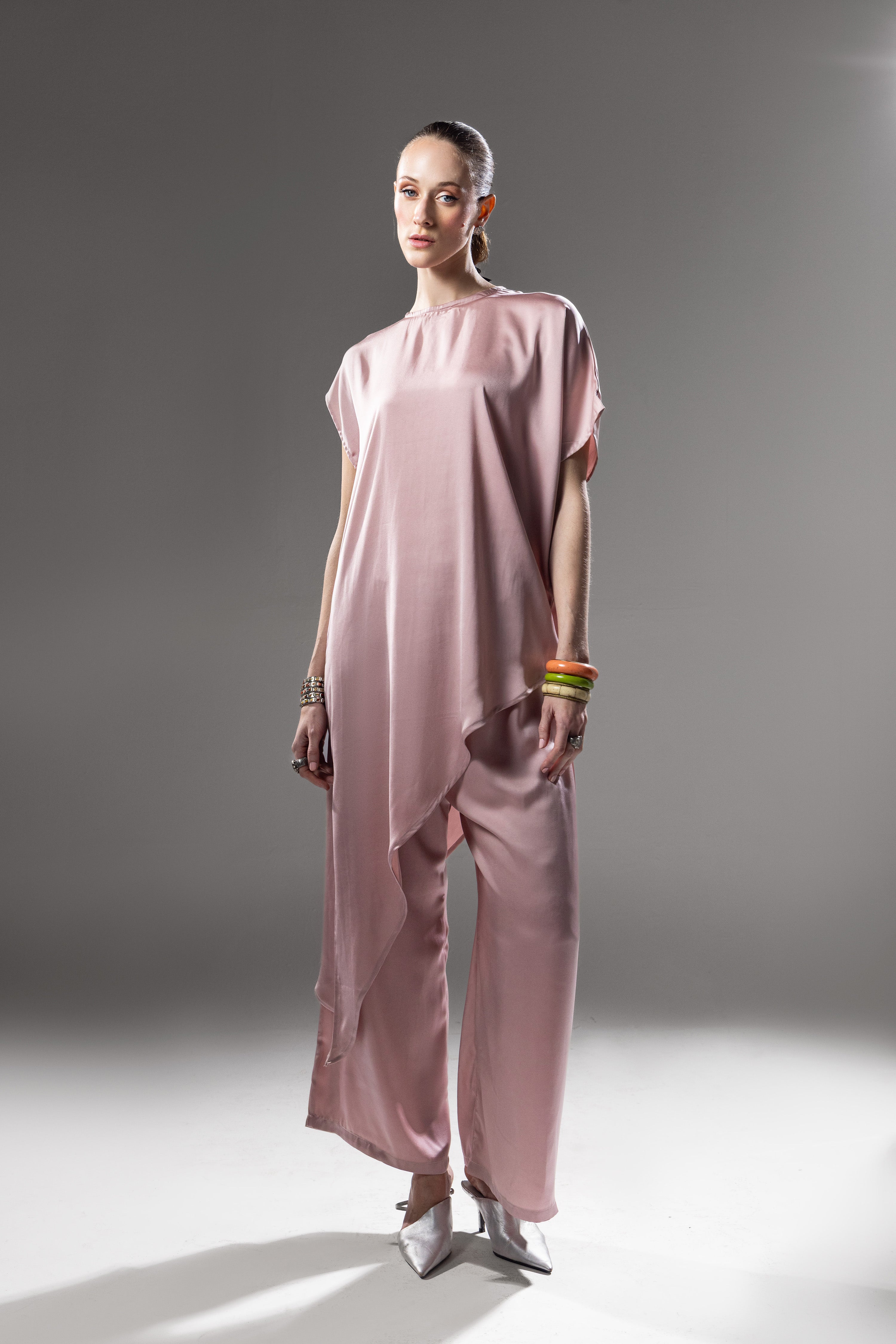 Blush Silk Drape Co-Ord Set